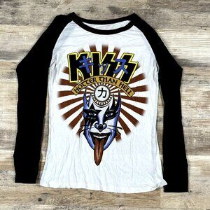 2009 KISS Hotter Than Hell Long Sleeve Raglan Womens T-Shirt Size Medium - Made
